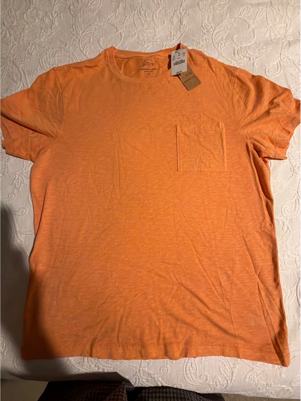J.Crew Authentic Garment-Dyed Orange T-Shirt, Size Large